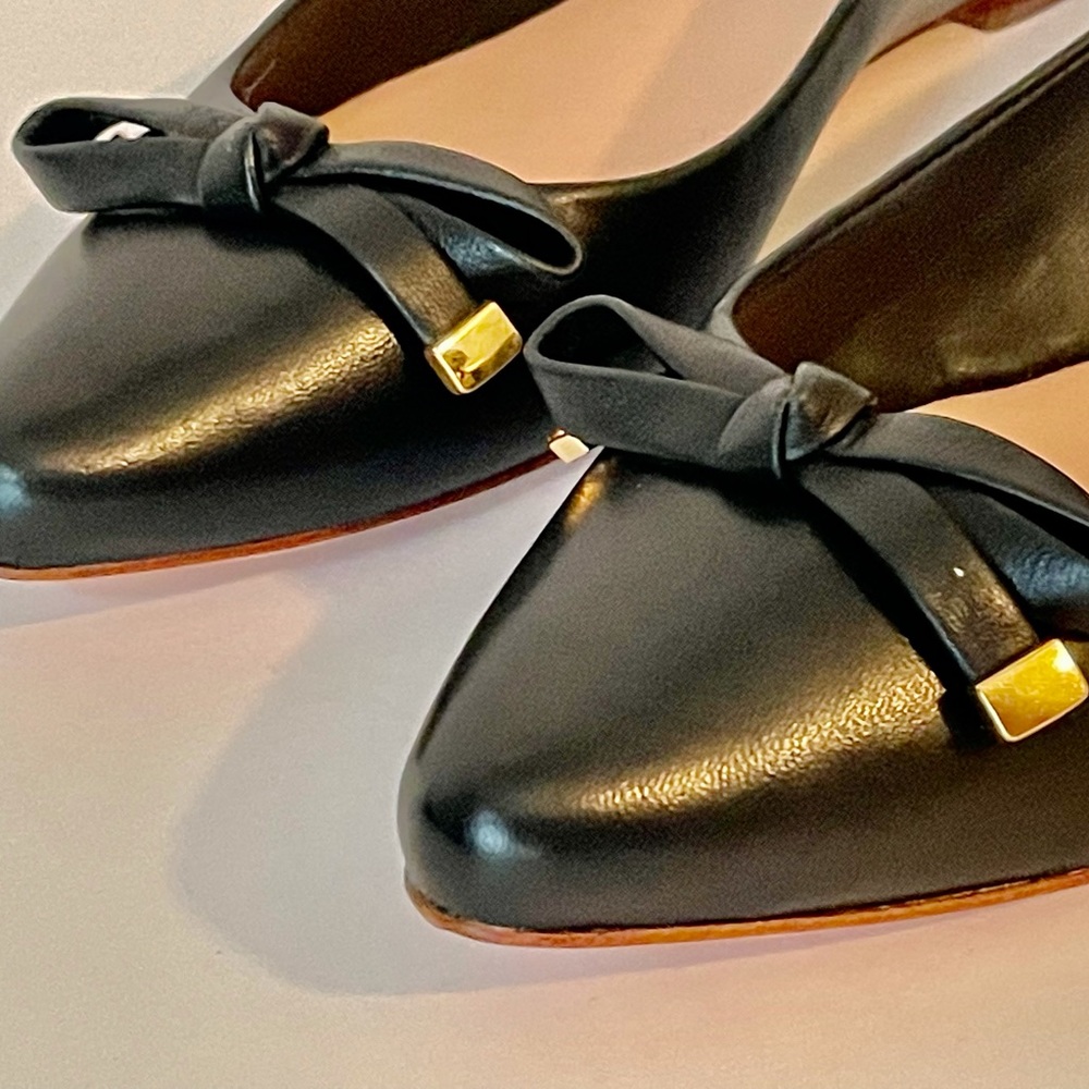 Kate Spade Emma Flats Black Leather Sz 6.5 M Brand New